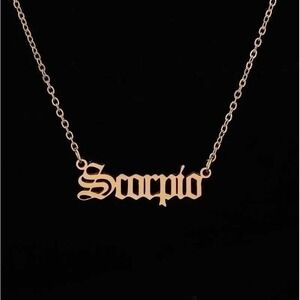 Scorpio Necklace 18K Gold Plated Stainless Steel‎ Zodiac Sign Astrology Jewelry